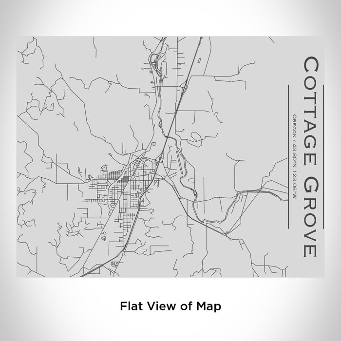 Rendered View of Cottage Grove Oregon Map Engraving on 20oz Stainless Steel Insulated Bottle with Bamboo Top