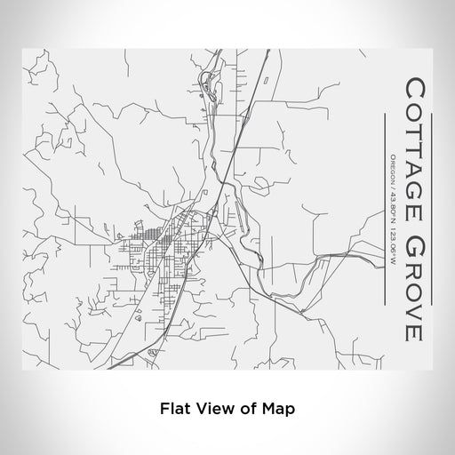 Rendered View of Cottage Grove Oregon Map Engraving on 20oz Stainless Steel Insulated Bottle with Bamboo Top in White