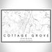 Cottage Grove Oregon Map Print Landscape Orientation in Classic Style With Shaded Background
