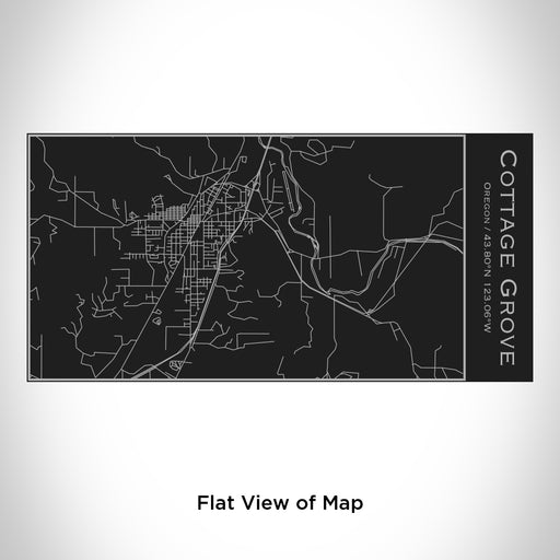 Rendered View of Cottage Grove Oregon Map Engraving on 17oz Stainless Steel Insulated Cola Bottle in Black