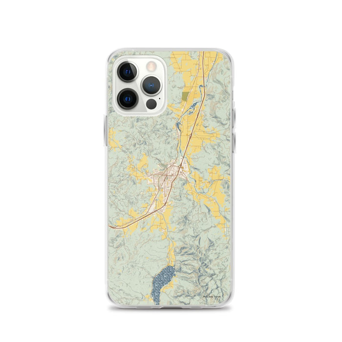 Custom Cottage Grove Oregon Map iPhone 12 Pro Phone Case in Woodblock