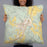 Person holding 22x22 Custom Cottage Grove Oregon Map Throw Pillow in Woodblock