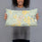 Person holding 20x12 Custom Cottage Grove Oregon Map Throw Pillow in Woodblock