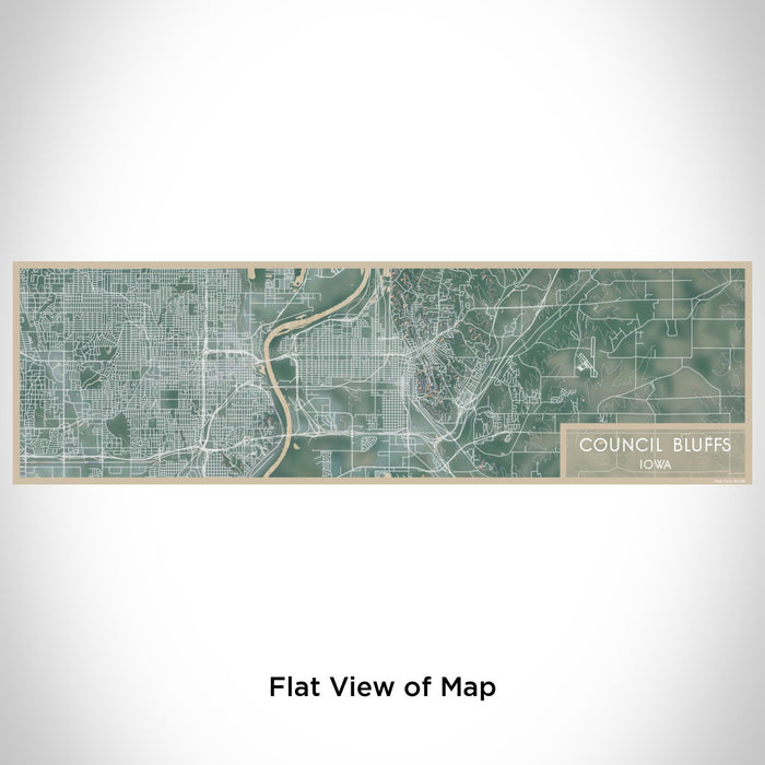 Flat View of Map Custom Council Bluffs Iowa Map Enamel Mug in Afternoon
