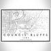 Council Bluffs Iowa Map Print Landscape Orientation in Classic Style With Shaded Background