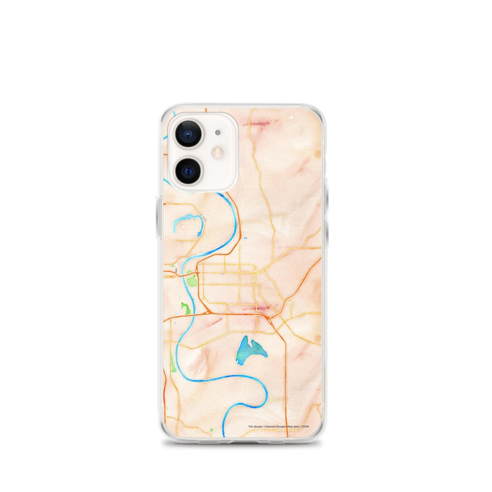 Custom Council Bluffs Iowa Map iPhone 12 mini Phone Case in Watercolor