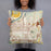 Person holding 18x18 Custom Council Bluffs Iowa Map Throw Pillow in Woodblock