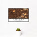 12x18 Covina California Map Print Landscape Orientation in Ember Style With Small Cactus Plant in White Planter