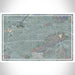 Covina California Map Print Landscape Orientation in Afternoon Style With Shaded Background