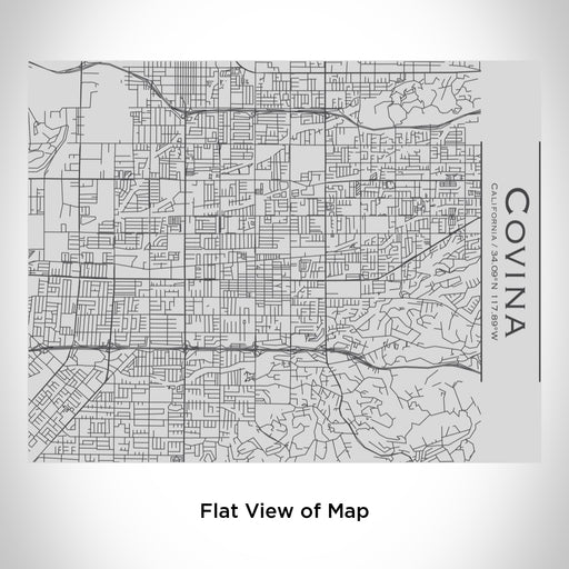 Rendered View of Covina California Map Engraving on 20oz Stainless Steel Insulated Bottle with Bamboo Top