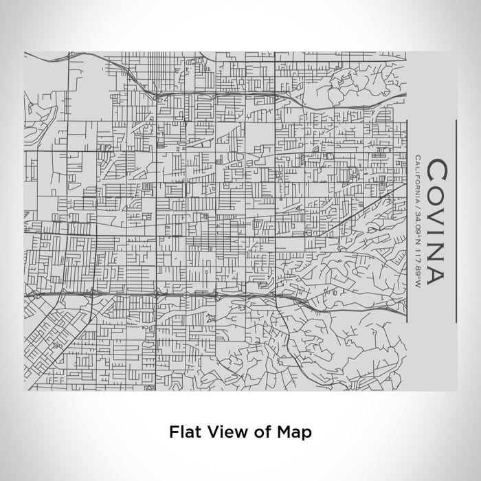 Rendered View of Covina California Map Engraving on 20oz Stainless Steel Insulated Bottle with Bamboo Top
