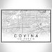 Covina California Map Print Landscape Orientation in Classic Style With Shaded Background