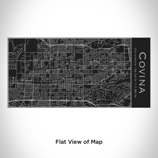 Rendered View of Covina California Map Engraving on 17oz Stainless Steel Insulated Cola Bottle in Black