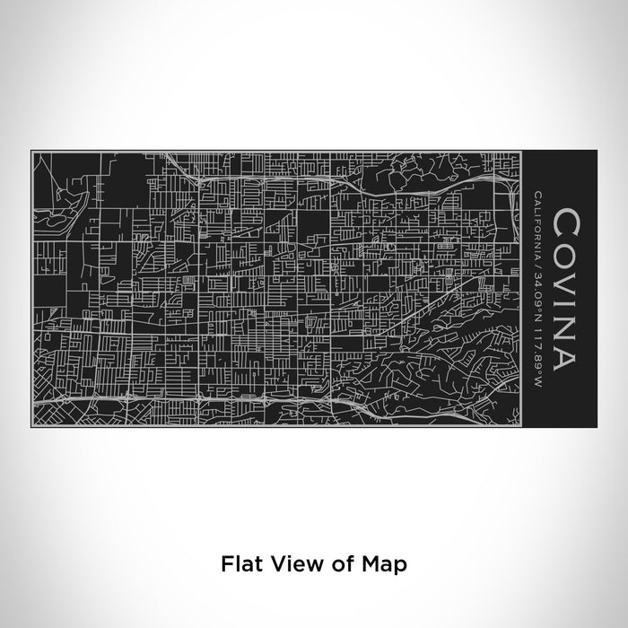 Rendered View of Covina California Map Engraving on 17oz Stainless Steel Insulated Cola Bottle in Black