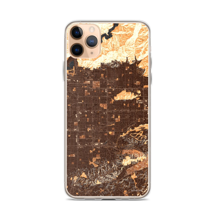 Custom iPhone 11 Pro Max Covina California Map Phone Case in Ember