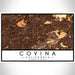 Covina California Map Print Landscape Orientation in Ember Style With Shaded Background