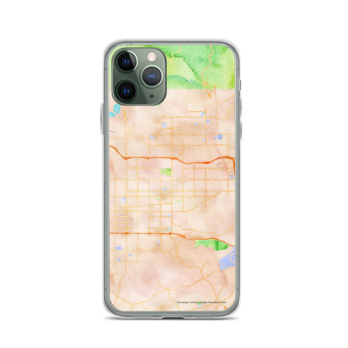 Custom iPhone 11 Pro Covina California Map Phone Case in Watercolor