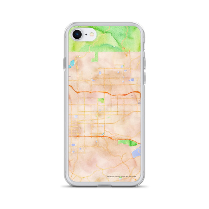Custom iPhone SE Covina California Map Phone Case in Watercolor