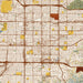 Covina California Map Print in Woodblock Style Zoomed In Close Up Showing Details