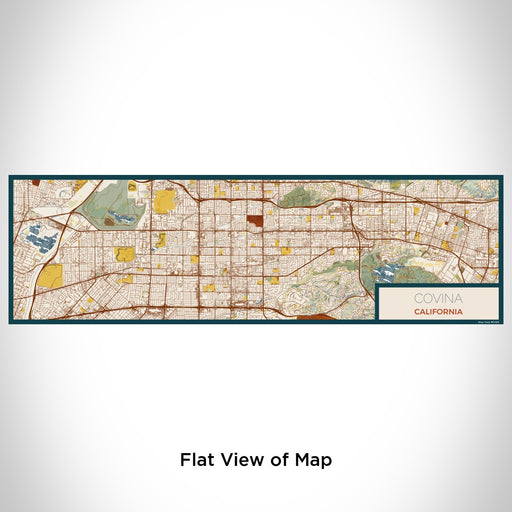 Flat View of Map Custom Covina California Map Enamel Mug in Woodblock