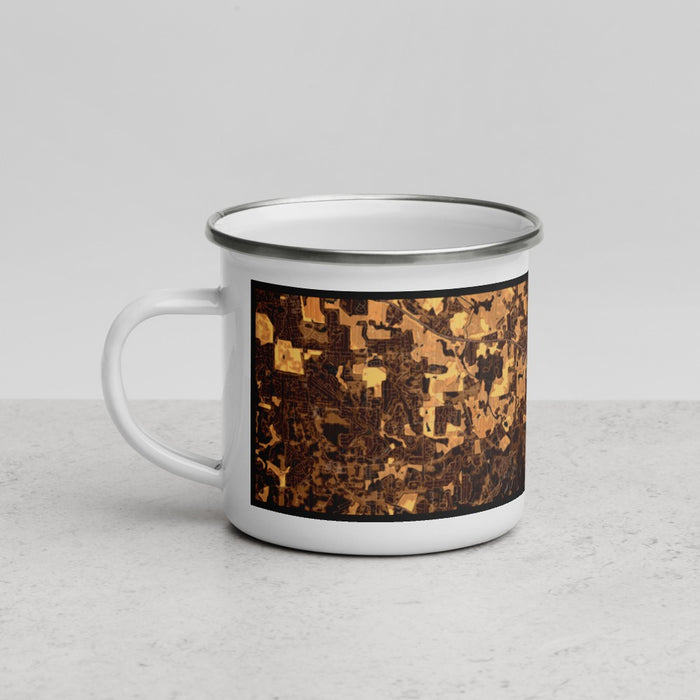 Left View Custom Covington Georgia Map Enamel Mug in Ember