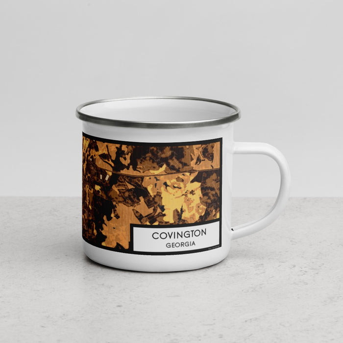 Right View Custom Covington Georgia Map Enamel Mug in Ember