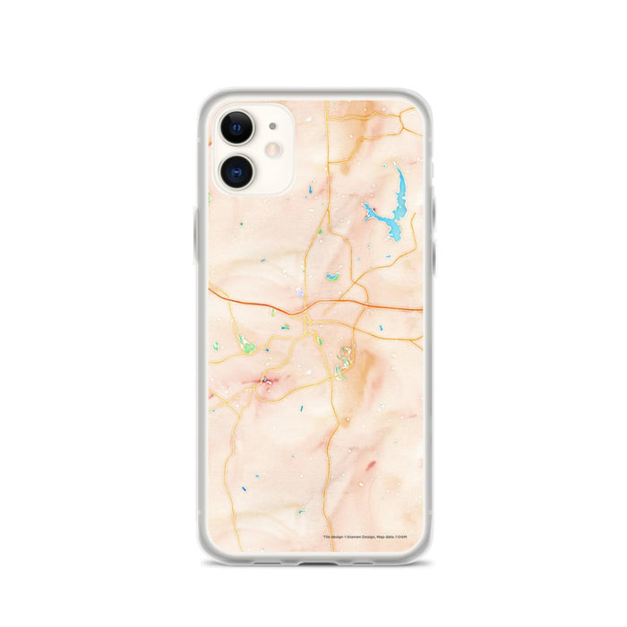 Custom Covington Georgia Map Phone Case in Watercolor