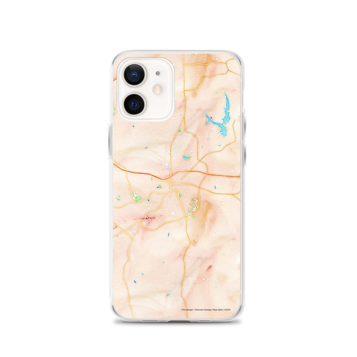 Custom Covington Georgia Map iPhone 12 Phone Case in Watercolor
