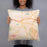 Person holding 18x18 Custom Covington Georgia Map Throw Pillow in Watercolor