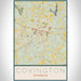 Covington Georgia Map Print Portrait Orientation in Woodblock Style With Shaded Background