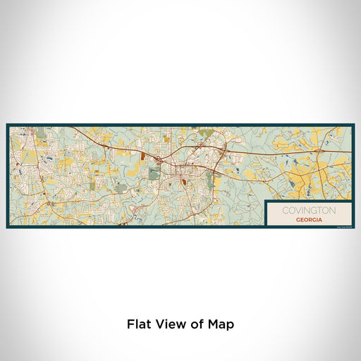 Flat View of Map Custom Covington Georgia Map Enamel Mug in Woodblock