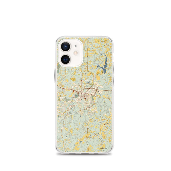Custom Covington Georgia Map iPhone 12 mini Phone Case in Woodblock