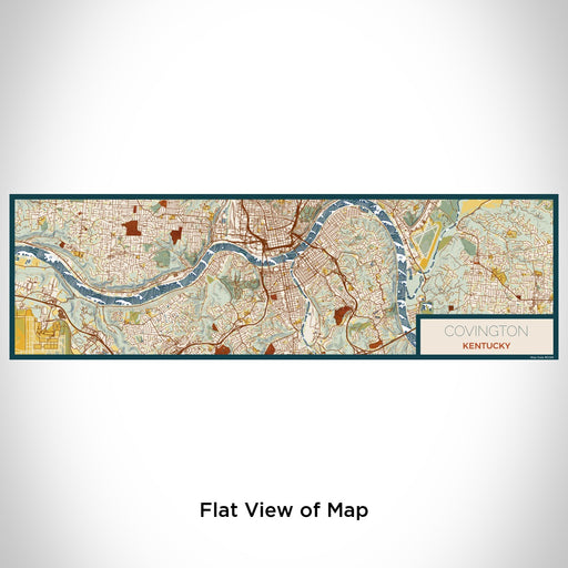 Flat View of Map Custom Covington Kentucky Map Enamel Mug in Woodblock