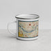 Left View Custom Covington Kentucky Map Enamel Mug in Woodblock