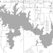 Crab Orchard Lake Illinois Map Print in Classic Style Zoomed In Close Up Showing Details