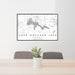 24x36 Crab Orchard Lake Illinois Map Print Landscape Orientation in Classic Style Behind 2 Chairs Table and Potted Plant