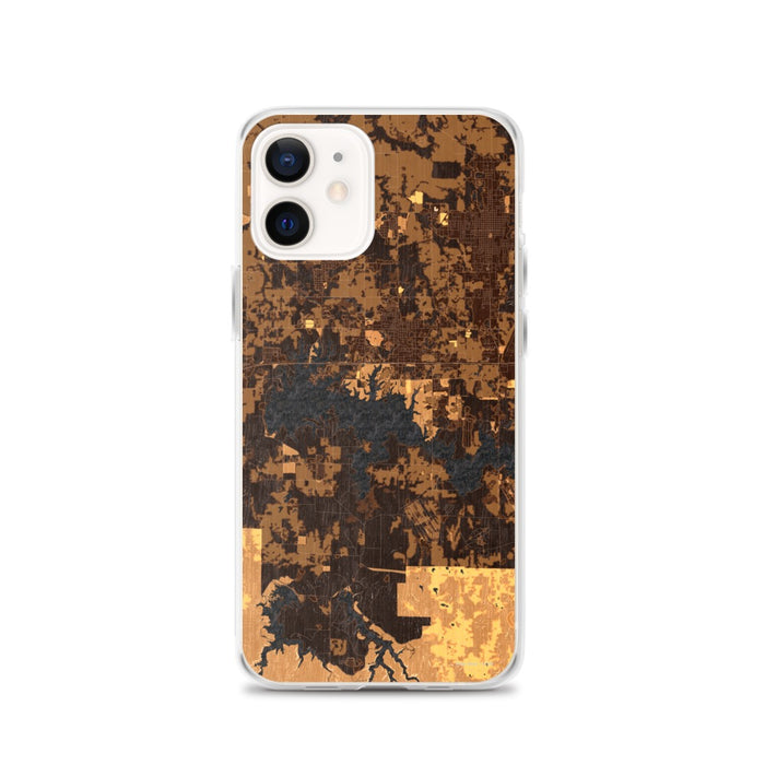 Custom Crab Orchard Lake Illinois Map iPhone 12 Phone Case in Ember