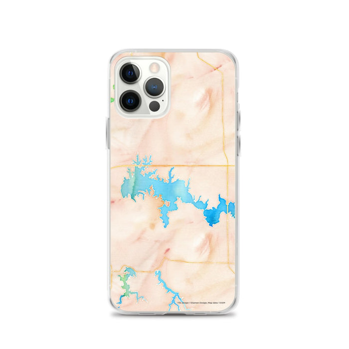 Custom Crab Orchard Lake Illinois Map iPhone 12 Pro Phone Case in Watercolor