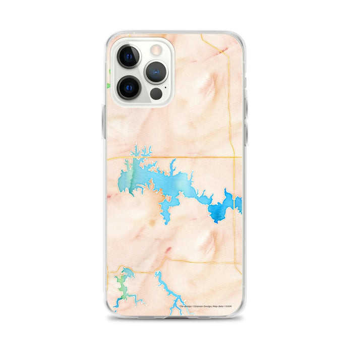 Custom Crab Orchard Lake Illinois Map iPhone 12 Pro Max Phone Case in Watercolor