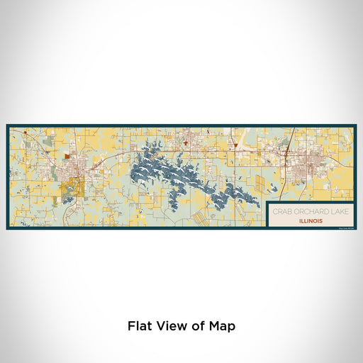 Flat View of Map Custom Crab Orchard Lake Illinois Map Enamel Mug in Woodblock