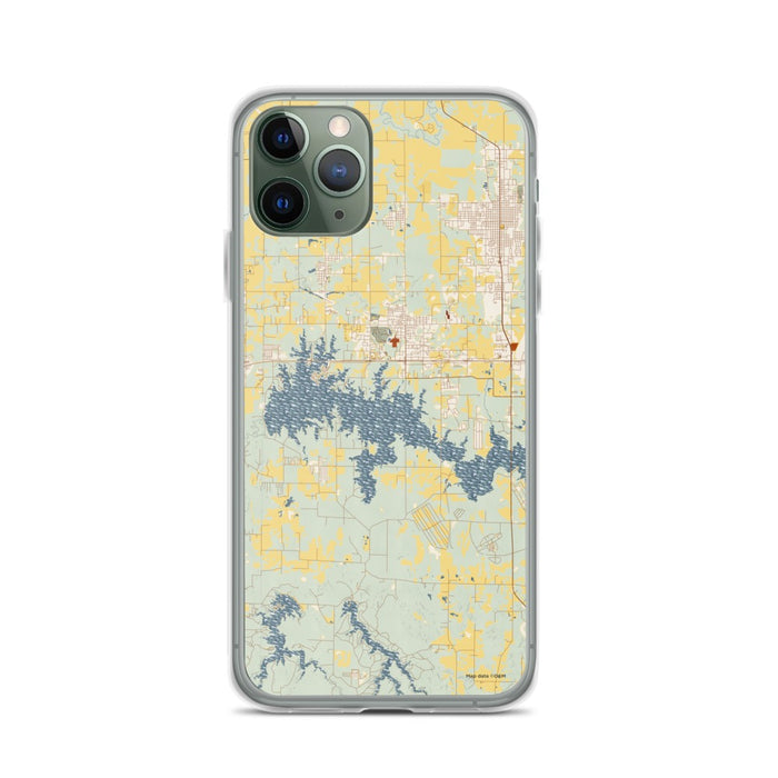 Custom Crab Orchard Lake Illinois Map Phone Case in Woodblock