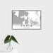 16x24 Craig Alaska Map Print Landscape Orientation in Classic Style With Tropical Plant Leaves in Water