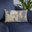 Custom Craig Alaska Map Throw Pillow in Afternoon on Blue Colored Chair