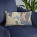 Custom Craig Alaska Map Throw Pillow in Afternoon on Blue Colored Chair