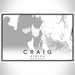 Craig Alaska Map Print Landscape Orientation in Classic Style With Shaded Background