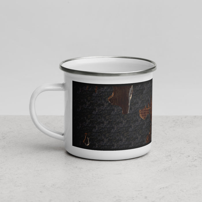 Left View Custom Craig Alaska Map Enamel Mug in Ember