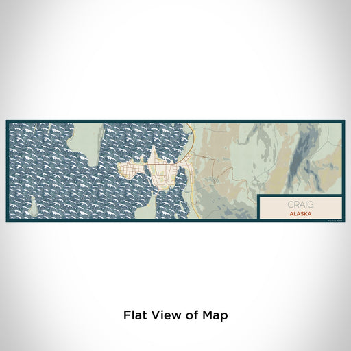 Flat View of Map Custom Craig Alaska Map Enamel Mug in Woodblock