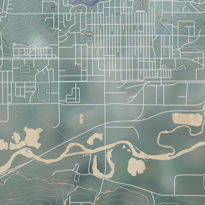 Craig Colorado Map Print in Afternoon Style Zoomed In Close Up Showing Details