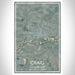 Craig Colorado Map Print Portrait Orientation in Afternoon Style With Shaded Background