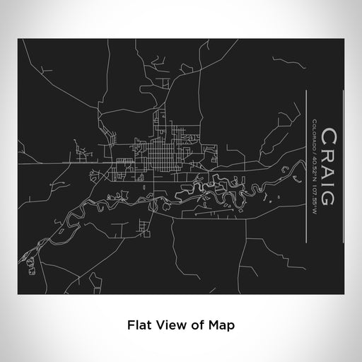 Rendered View of Craig Colorado Map Engraving on 20oz Stainless Steel Insulated Bottle with Bamboo Top in Black